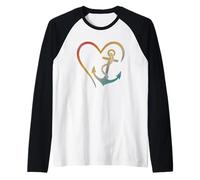 Ancre en forme de cœur avec symbole d'amour nautique Manche Raglan