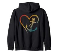 Ancre en forme de cœur avec symbole d'amour nautique Sweat à Capuche