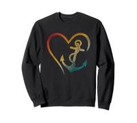 Ancre en forme de cœur avec symbole d'amour nautique Sweatshirt
