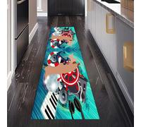 Ancre Gouvernail Casque Audio Tapis de Couloir Antidérapant 80 x 200 cm, Piano Musique Tapis de Passage Lavable Cuisine Devant Evier Salon Chambre à Coucher Descente de lit Interieur