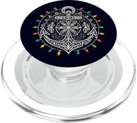 Ancre Mandala avec lumières Art côtier de Noël Nautique PopSockets PopGrip pour MagSafe