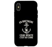 Ancre Marine et cidre Breton Humour Bretagne Coque pour iPhone X/XS