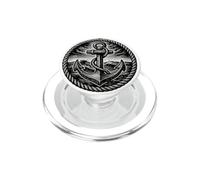 Ancre Maritime avec Corde - Tatouage Nautique Noir et Blanc PopSockets PopGrip pour MagSafe