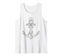 Ancre Nautique Minimaliste Style Tatouage Propre Ligne Art Débardeur