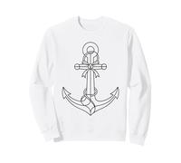 Ancre Nautique Minimaliste Style Tatouage Propre Ligne Art Sweatshirt