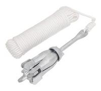 vidaXL Ancre pliable pour kayak et bateau – 8 kg, corde, fonte galvanisée