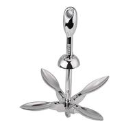 Ancre pliante à grappin pour bateau, matériel d'amarrage robuste en acier inoxydable 316 argenté, 1,5 kg, pour yachts et bateaux