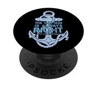 Ancre Slogan Le Capitaine a Toujours Raison Navigateur PopSockets PopGrip Adhésif
