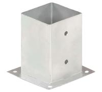 Ancres de Poteau 4 Pcs Métal Galvanisé 101 mm | Fixation tube carré, surfaces béton et bois, structure acier, résistant à la rouille