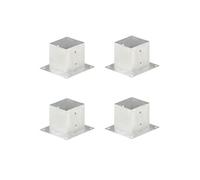 4x Ancres de Poteau Support Pied Base de Poteau Ancrage de Poteau de Clôture Ancrage au Sol Fixation Galvanisé à Chaud Métal Galvanisé 141 mm
