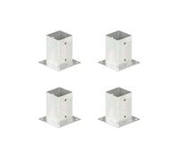 vidaXL Ancres de poteau 4 pcs Métal galvanisé 91 mm