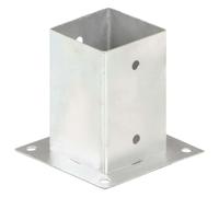 Ancres de Poteau 4 Pcs Métal Galvanisé 91 mm | Fixation tube carré, surfaces béton et bois, structure acier, résistant à la rouille