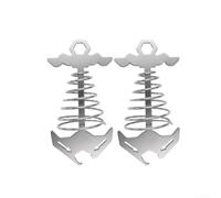 Ancres de pour sol Ressortées en Acier 8.8cm Ancres de pour sol | Acier 201, résistance rouille, idéal camping pluie, lot de 2, design pour robuste noir(Silver)