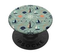 Ancres et voiliers Motif Nautique PopSockets PopGrip Adhésif