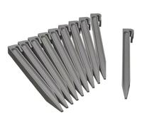 Lot de 10 Ancres pour bordure de jardin polyéthylène recyclé Gris - H 26,7 x 1,9 x 1,8 cm