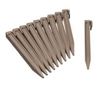 Lot de 10 Ancres pour bordure de jardin polyéthylène recyclé Taupe - H 26,7 x 1,9 x 1,8 cm