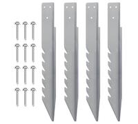 Ancres pour Piquets - Kit de 4 Ancrages de Fixation avec Tiges Métalliques,4 Piquets d'Ancrage Métalliques avec Vis Accessoires Robustes pour Terrasse - Stabilisation et Soutien des Clôtures Inclinées