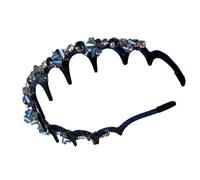 Ancsttu Bandeaux avec dents | Élégant bandeau tressé avec strass avec dents - Serre-tête tendance antidérapant pour femme été quotidien gym voyage maison fête festival de musique rendez-vous