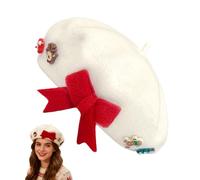 Ancsttu Bérets Femme - Chapeau Rétro à Nœud Élégant | Bonnet Chaleureux de Noël pour Artistes,Pour Fêtes Déguisements Thanksgiving Nouvel An Cosplay Événements