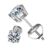 Ancsttu Boucles d'Oreille Femme - Boucles d'Oreille Femme avec Gemme de Laboratoire 0.4 Carat | 1 Paire Argent Brillant Bijou de Mode | Cadeau Mère pour Mariage Plage Noël Voyage