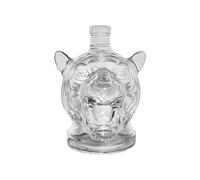 Ancsttu Carafe À Whisky - Bouteille en Verre Décanteur pour Whisky et Alcool,Accessoire De Bar Récipient De Boisson Avec Profil Décoratif Tête De Tigre Pour Vin Bourbon Brandy Vodka Cognac Tequila