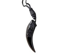 Ancsttu Collier en d'obsidienne - Pendentif de en obsidienne avec cordon | Bijoux en pierre précieuse naturelle pour la des chakras de radiesthésie, Refer to description