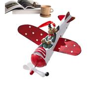 Ancsttu Décoration en forme d'avion d'élan | Breloque en forme d'élan de dessin animé avec avion, centre de table de Noël, modèles d'avion en métal, décoration d'intérieur à suspendre pour et