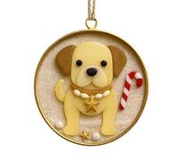 Ancsttu Décorations de Noël Chien en Acrylique 2D, Pendentifs Bulldog Dachshund pour Sapin De Noël, Charmes Animaux pour Fête Voiture Rétroviseur Fenêtre Mur Décor Rassemblement Festif