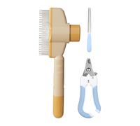 Ancsttu Étrille pour Chats - Peigne Anti-Peluches Pour Chiot,Brosse Multifonction Portable pour Poils Longs avec Bouton de Libération