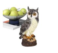 Ancsttu Figurine de Chouette - Statue de Chouette | Animal Décoratif Réaliste en Résine avec Expression Sérieuse pour Extérieur Intérieur Pelouse Cour Quai Manteau Piscine Étagère