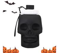 Ancsttu Gourde - Gourde de Sport Gothique à Tête de Mort - Tasse Pliante 650ml,pour Randonnée Fitness Camping Avion Festival