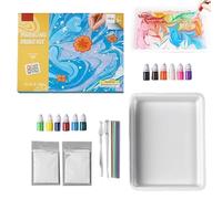 Ancsttu Kit de Peinture marbrée pour , kit d'art de Peinture marbrée - Kits de sur Eau pour ,Meilleures idées de Jouets de pour Les activités des de 6, 7, 8, 9 et 10 Ans