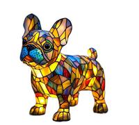 Ancsttu Lampe À Vitrail D'animaux, Lampe De Chat En Vitrail Vintage, Veilleuse LED En Résine Pour Chambre À Coucher, Chambre D'enfant, Salon