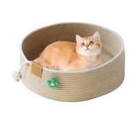 Ancsttu Lit pour Chat - Grand Tressé pour Nid De Sommeil Animal - Maison Apaisante avec Griffoir pour Repos Sieste Jeu Hiver Été Canapé Chambre Bureau Appui De Fenêtre Voiture
