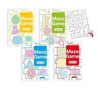 Ancsttu Livres de Jeux de Labyrinthes pour - Ensemble De Livres De Labyrinthes Progressifs pour,Jeu Éducatif Sensoriel en Papier en 4 Pièces pour Interaction Parent Enfant