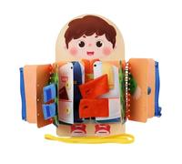 Ancsttu Planche à Boucles | Jouets d'apprentissage des Compétences de Base,Jeu Éducatif en Bois Apprendre Fermeture Éclair Lacets et Boucle pour Voyage Maternelle Maison