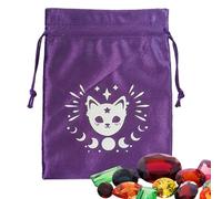 Ancsttu Pochette à cordon de tarot, pochette pour cartes de tarot,Pochette de tarot en velours - Sac de Tarot et de dés multifonctionnel doux, sacs à bijoux pour cartes Oracle, porte-carte de Tarot,