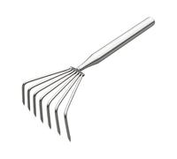 Ancsttu Râteau de Pelouse,Outils de Jardinage à Long Manche en Acier Inoxydable - Râteau à Main Robuste de Jardin - pour Creusage, Nivellement et Détachement du Sol, de la Pelouse et des