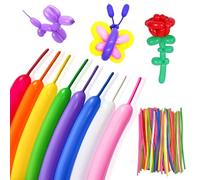 Ancuioyz 100 Pcs Ballon Long En Latex, Ballons Magiques Set, Long Ballons Pour Modélisation, Ballon Magique Pour Anniversaire Des Enfants, Mariage Et Fête (Mat)