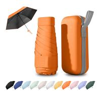 Ancuioyz Parapluie Pliant Anti-Uv 6 Branches, Mini Parapluie Avec Boîte De Transport - Résistant Au Vent, Compact Et Léger Pour Femmes, Hommes Et Enfants