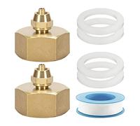 Ancyen Lot de 2 adaptateurs de tuyau 3/4 vers 1/4 en laiton de jardin avec rondelles