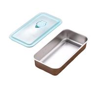 And Go Dkh333 Boîtes à goûter réutilisables en acier inoxydable 2 compartiments avec couvercles pour voyage et camping en plein air (A, 20 x 10,5 x 4 cm)