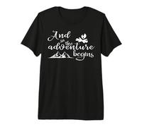 and So The Adventure Begins Camping Citation Nature T-Shirt Haut de Gamme