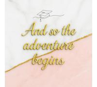 And so the adventure begins: Graduation Guest Book, Elegant Keepsake for High School or College Graduates - Marble Cover, Space for Names, Messages, ... and Memories - Perfect for Party & Ceremony