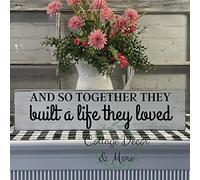 and so Together, They Built a Life They Love, Farmhouse Decor, Farmhouse Signs, Cottage Decor Metalen Signs avec dictons 10,2 x 40,6 cm