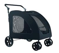 and Spacious Pet for Dog with Ventilation Window and Secure Braking Systems Foldable Carriers Pet Pushchair