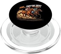 and They Off Horse Racing Classic Jockey Action PopSockets PopGrip pour MagSafe