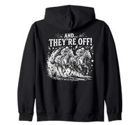 and They Off Horse Racing Classic Jockey Action Sweat à Capuche
