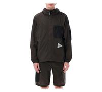 And Wander - Breath Rip Hooded Jacket - Homme - Sport - Gris - Taille: L