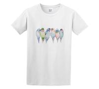and Wildlife Birds Budgies Regular Fit T-Shirt Graphic Tee Printed Top Mens White Shirt S